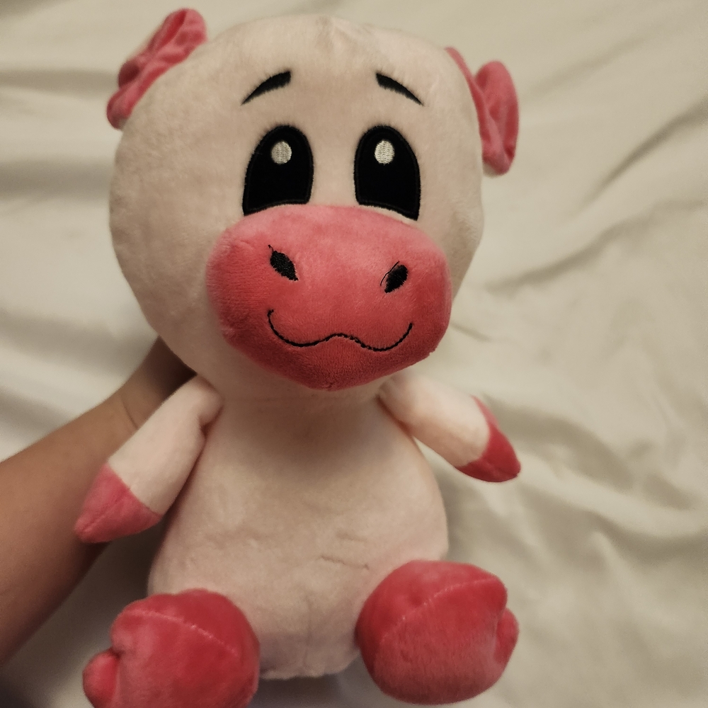 Cute Pink and White Plush Toy